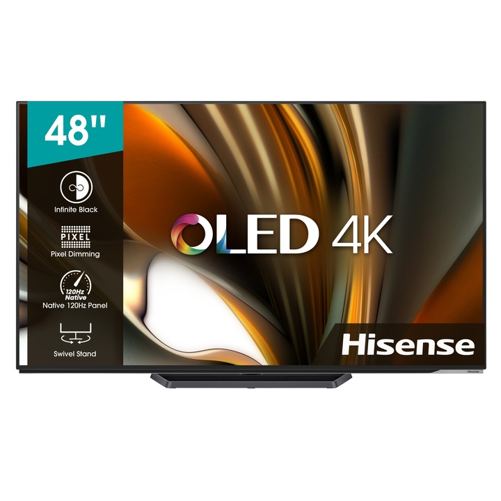 Televizor OLED, Hisense, 48A85H Smart Gamer, 121 cm, 4K, Ultra HD, Negru
