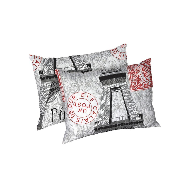 Set 2 perne Paris, microfibra matlasata Alcam, 50x70 cm