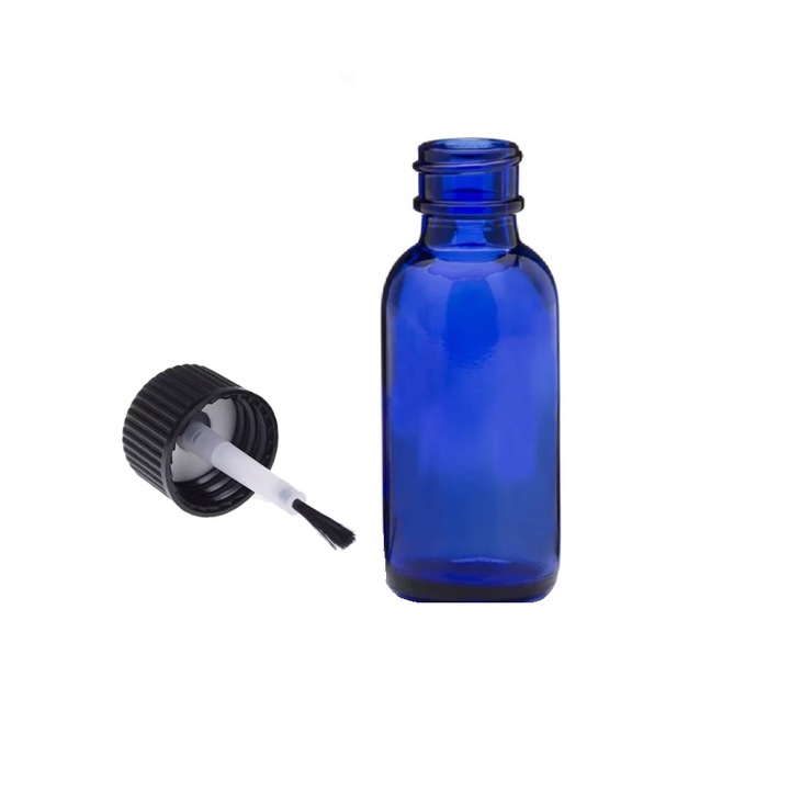 DROPY Vastag üvegtartály, ecset típusú mechanizmussal, könnyű felvitel, 15 ml, kék