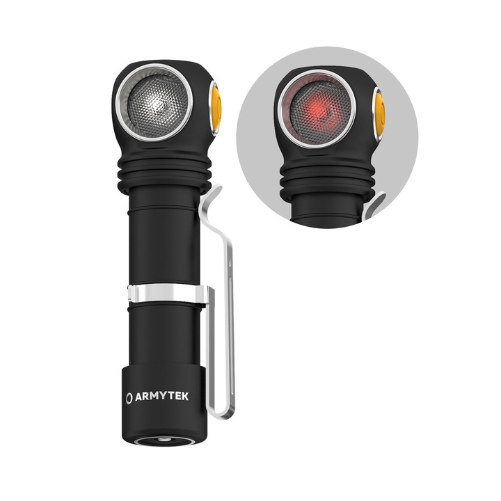 Мултифункционален фенер, Armytek, Wizard C2 WR, LED, 1000 lm, 3200 mAh, Бяла и червена светлина