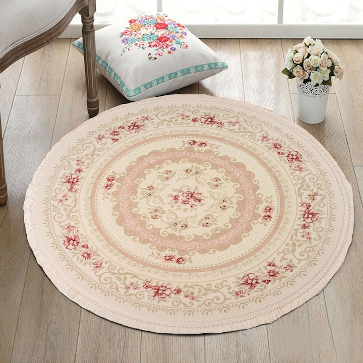 Hunkar Carpet Beige-Pink 100x100, kerek