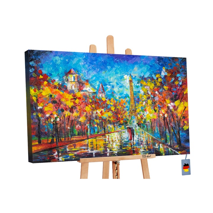 Tablou pe panza abstract "Seara la Paris" 140x100cm