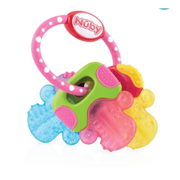 Nuby Kulcsos hűtőrágóka- 3m+-pink