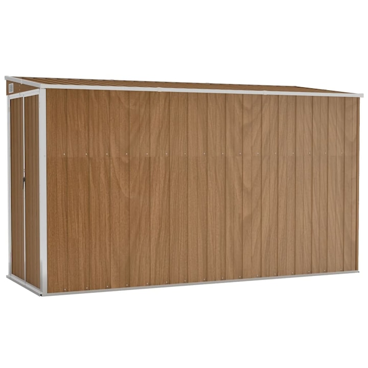 vidaXL barna acél falhoz erősíthető kerti fészer 118 x 288 x 178 cm 316228
