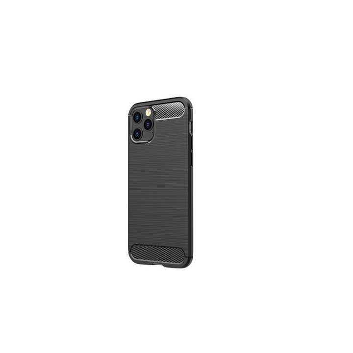 Husa Spate Upzz Carbon Pro, Compatibila Cu iPhone 14 Pro Max, Silicon, Negru