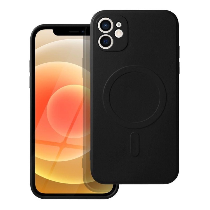 Кейс Съвместим с Apple iPhone 12 Mini iberry Silicone MSafe Черен