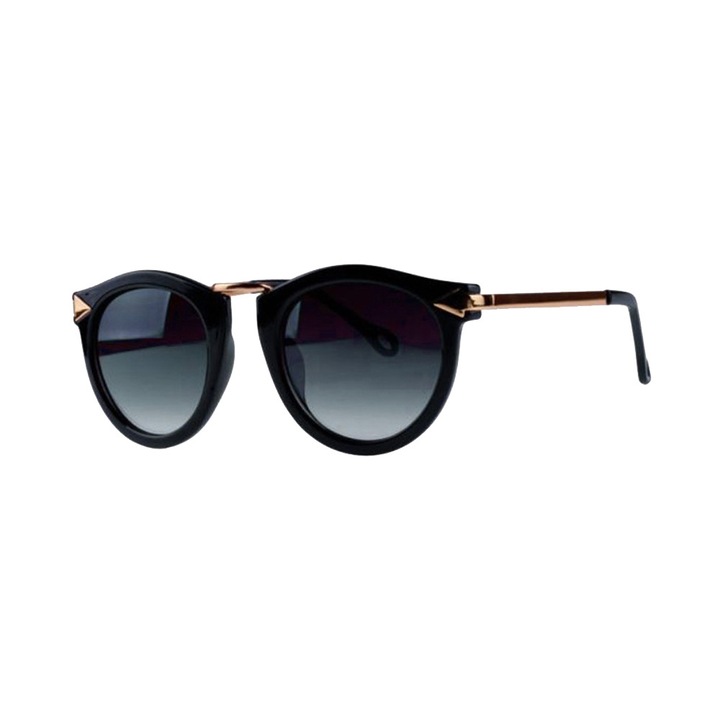 Ochelari de soare retro unisex , negri, DyStyle