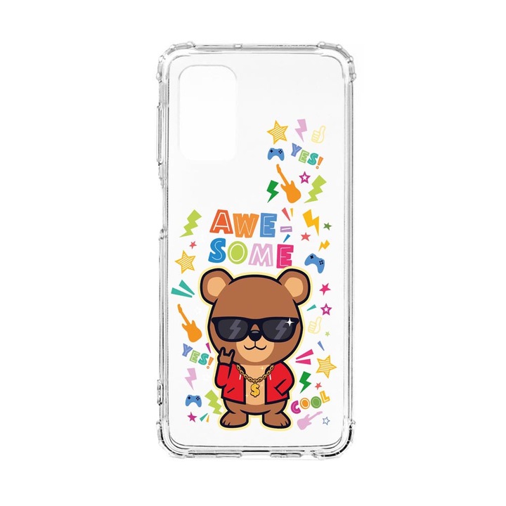 Husa BestCase® Anti Shock, Compatibila Cu Xiaomi Redmi Note 11T Pro, Awesome Teddy Bear, Rezistenta La Socuri, Protectie Camera, AS 921
