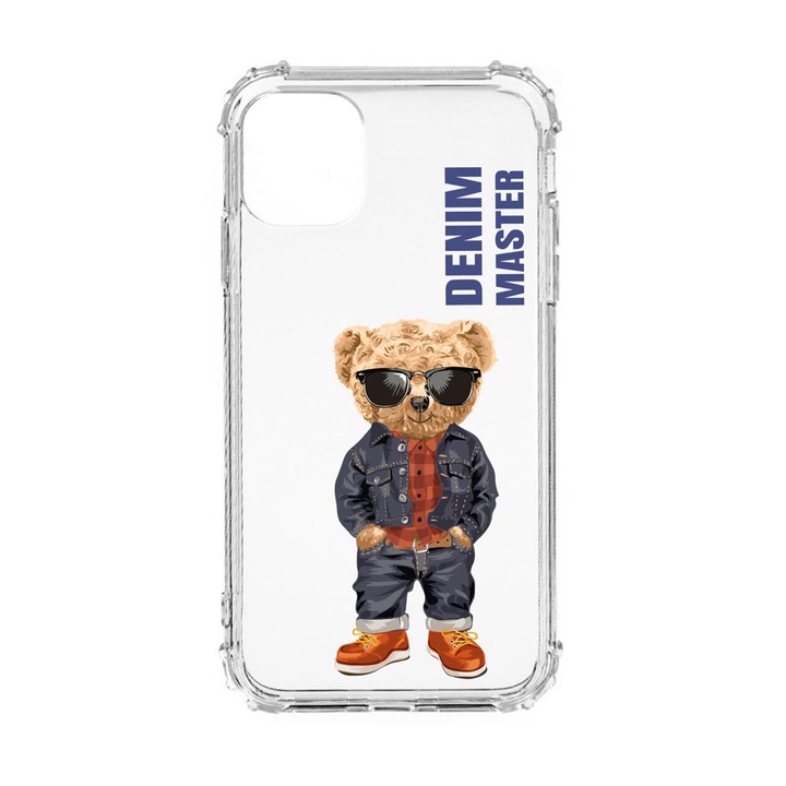 Szilikon ütésálló burkolat, kompatibilis a Realme C20, Denim Master - Teddy Bear, ütésállóság, katonai minőségű leesés elleni védelem, AS 927