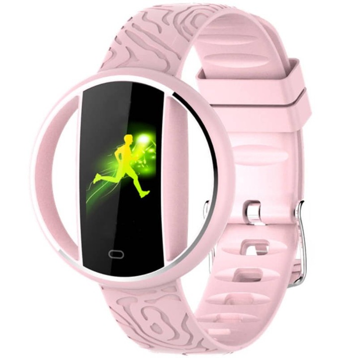 Smartwatch pentru femei, Garett, Maya, Curea cauciuc, Compatibil Android/iOS, Monitorizare activitate fizica, 1.28", Negru