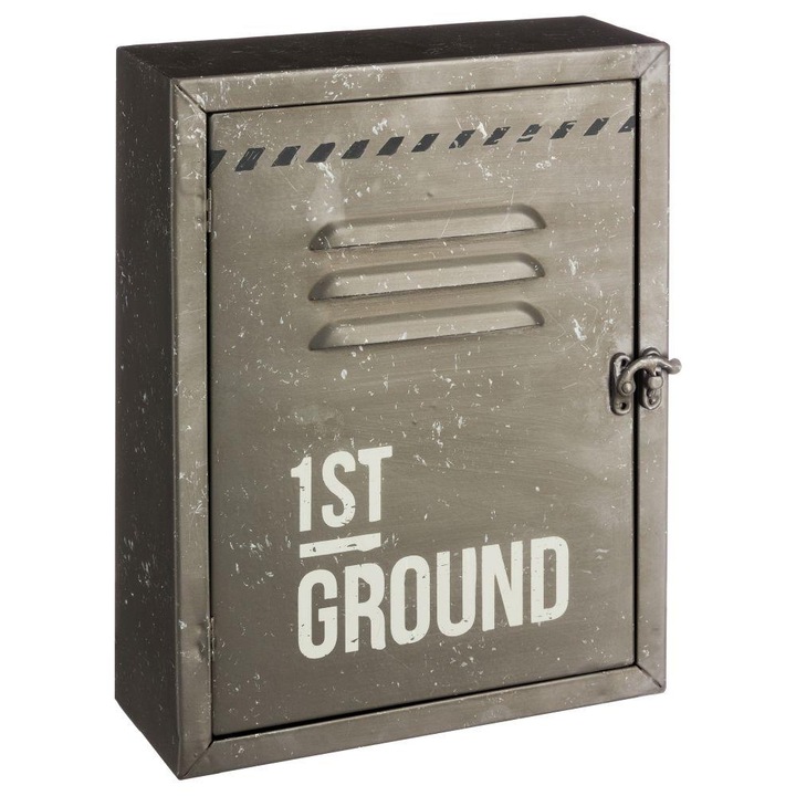 Кутия за ключове, Atmosphera Créateur d'Intérieur, С 6 закачалки, Метал, 30 x 23 см, Сива