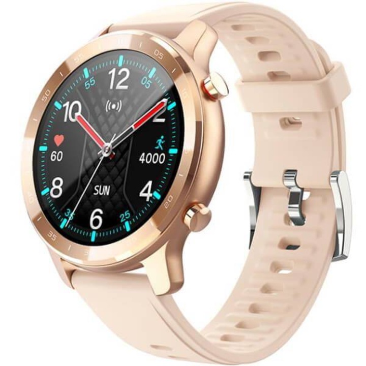 Smartwatch unisex, Garett, Sport Activity, Curea cauciuc, Compatibil Android/iOS, Monitorizare activitate fizica, 1.69", Roz