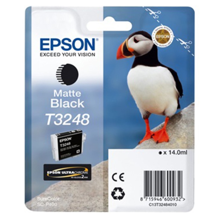 EPSON Epson SureColor P400 Tintapatron, Matt Fekete, 14 ml