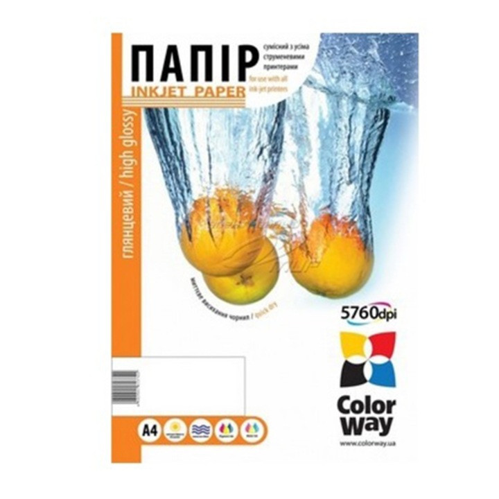 Hartie foto, ColorWay, Lucioasa, 230 g/m2, A4, 50 pagini