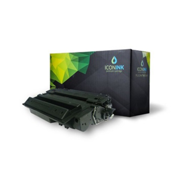 ICONINK Tonerkazetta, HP CE255X CRG524, 12500 oldal, Fekete