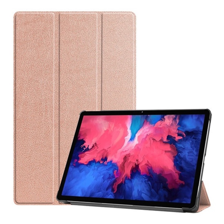 Gigapack tabletvédő álló, bőr hatású, aktív flip, oldalra nyíló, trifold, asztali tartó, rozéarany, kompatibilis: Lenovo Tab P11 Plus, TB-J616F, / Tab P11 5G, TB-J607Z, / Tab P11, TB-J606F