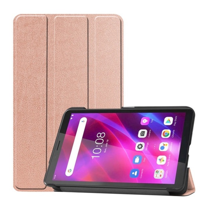 Tablet tok, kompatibilis, Lenovo Tab M7 (TB-7306F) Gen3 / Tab M7 (TB-7305F) Gen2 Gigapack tok álló, bőr hatású (flip, oldalra nyíló, trifold, asztali tartó) rozéarany, gigapack csomagolás