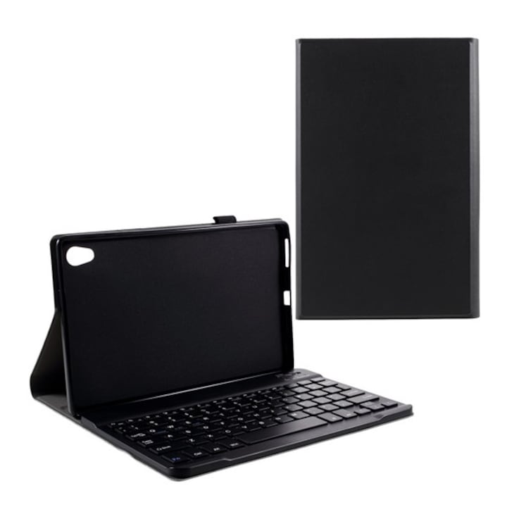 Tablet tok, kompatibilis, Lenovo Tab M10 HD (TB-X306F) Gigapack tok álló, bőr hatású (flip, bluetooth billentyűzet, asztali tartó, ceruza tartó) fekete, gyártói csomagolás