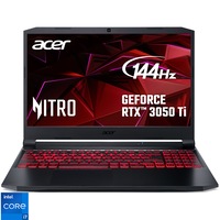 Laptop Gaming Acer Nitro 5 AN515-57 cu procesor Intel Core i7-11800H pana la 4.60 GHz, 15.6" Full HD, IPS, 144Hz, 16GB, 512GB SSD, NVIDIA GeForce RTX 3050Ti 4GB, No OS, Black