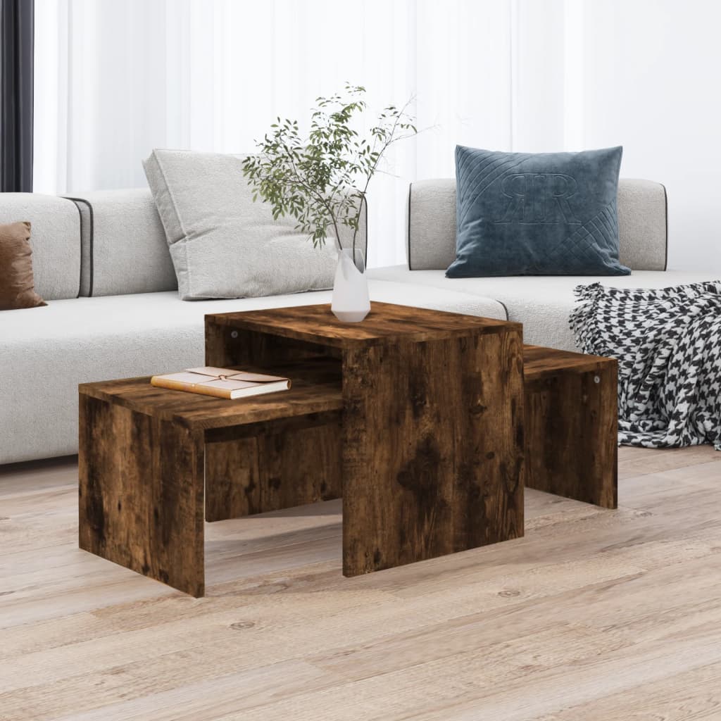 Комплект маси за кафе vidaXL, Кафяв, 100 x 48 x 40 cм, MDF - eMAG.bg