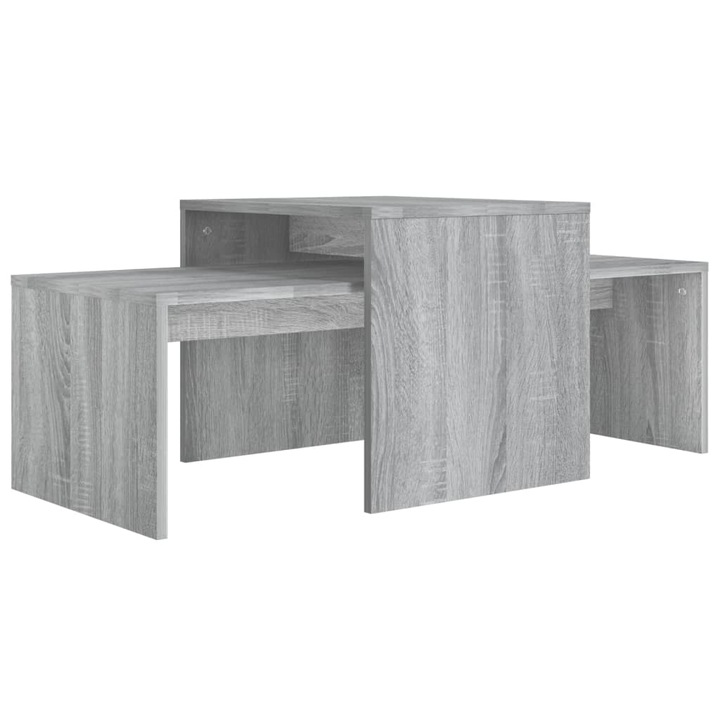 Холна маса 2в1, Zakito Europe, сива, 100x48x40см/100x40x30см, композитно дърво