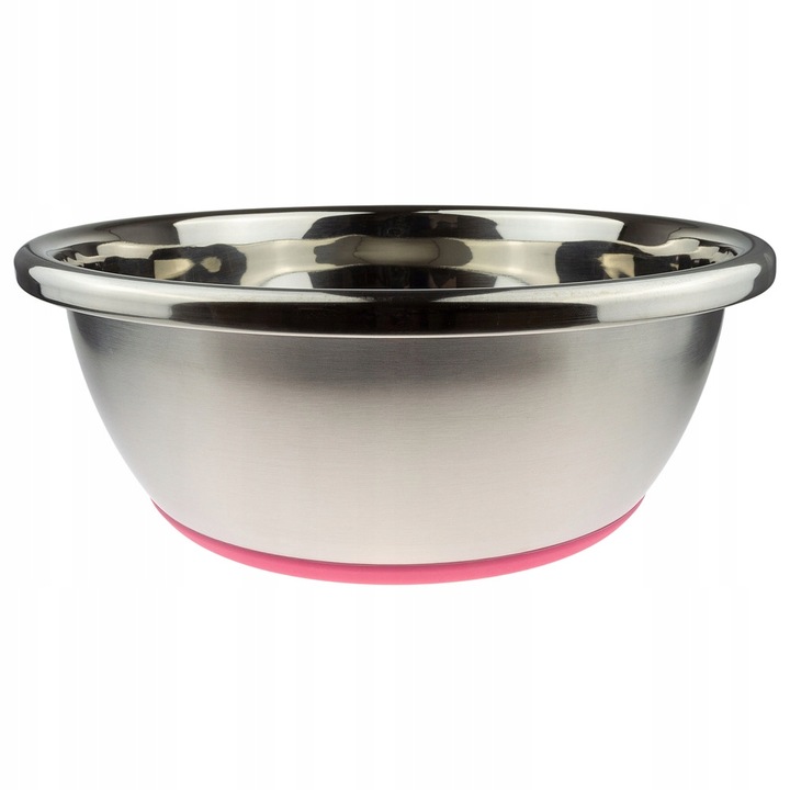 Wesolypupil tál nagytestű kutyáknak, csúszásmentes, fém rózsaszín aljú, 26x10cm, 2,5L