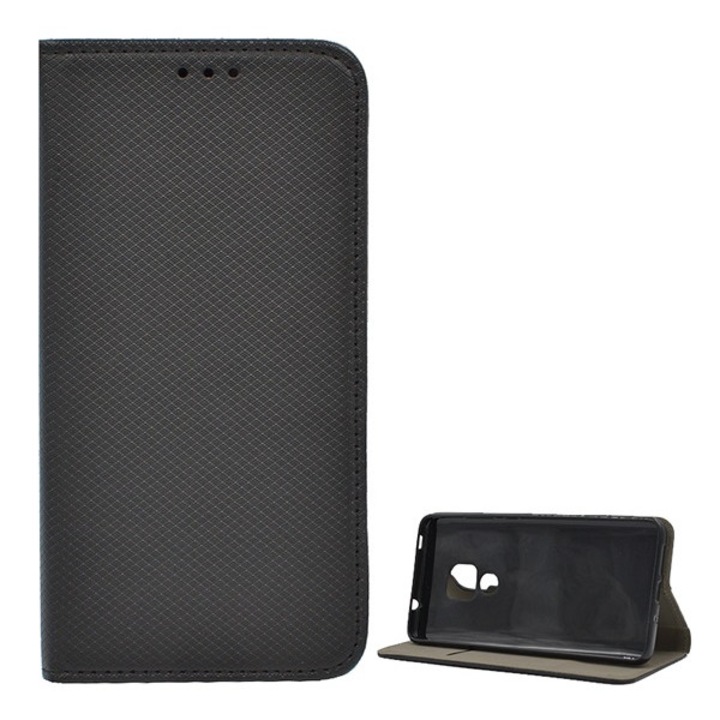 Huawei Mate 20 Gigapack tok álló, bőr hatású (flip, oldalra nyíló, asztali tartó, rombusz) fekete, gigapack csomagolás