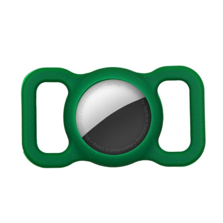 Gigapack szilikon mobiltelefon tok, nyakörvre fűzhető, matt, sötétzöld apple airtag, kompatibilis: Apple iPhone 14 Pro Max / iPhone 15 Plus / iPhone 14