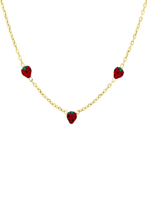 Lantisor din aur cu capsunele