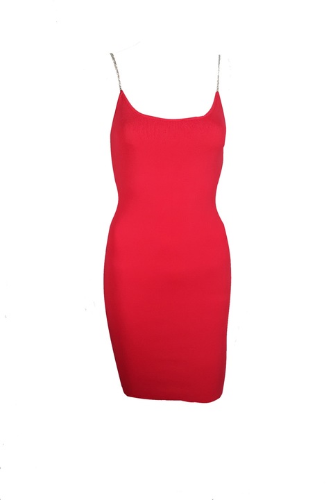 Rochie dama, bretele strasuri, rosu