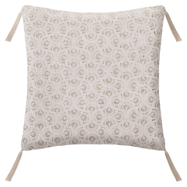 Perna decorativa Linah Lin, Model elegant, Poliester, 40 x 40 cm, Bej