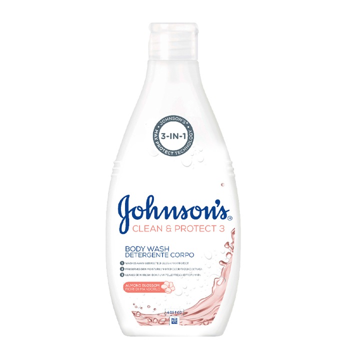 Gel de dus Johnson's Clean & Protect 3 Almond Blossom cu flori de migdal 750 ml