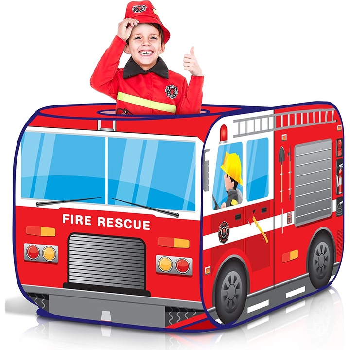 Детска палатка Bambino Пожарна кола, червена