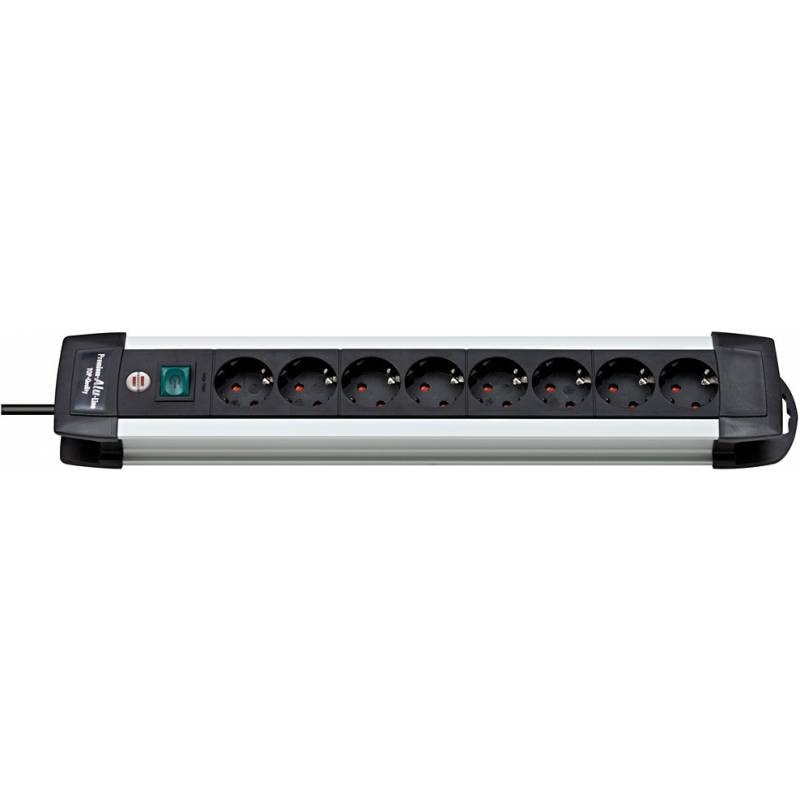 Prelungitor cu priza multipla, 8 posturi, 3m, Switch, Premium-Alu-Line, Brennenstuhl
