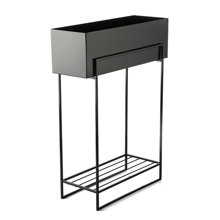 Комплект поставки за растения, How Homely, Метал, 82 см, Черен