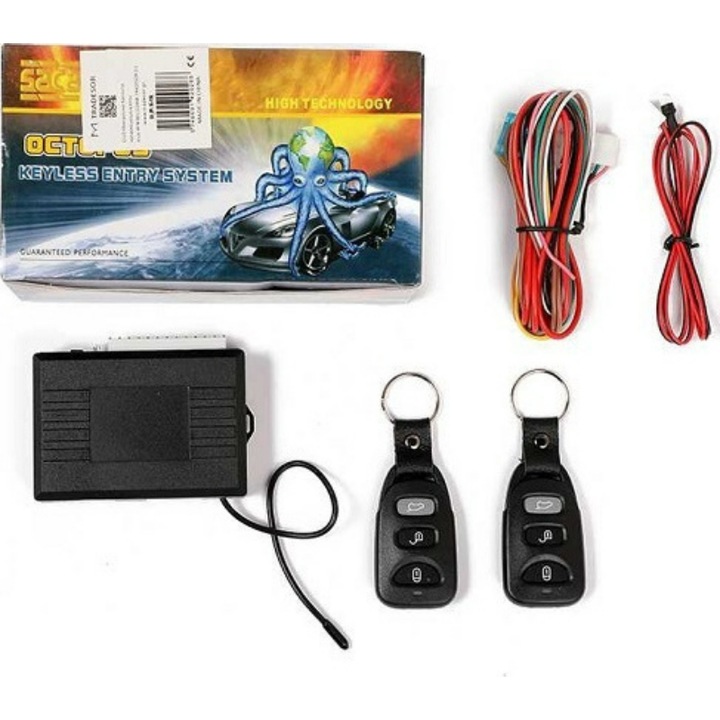 Set inchidere centralizata masina, 12V, 433.92mHz, Negru