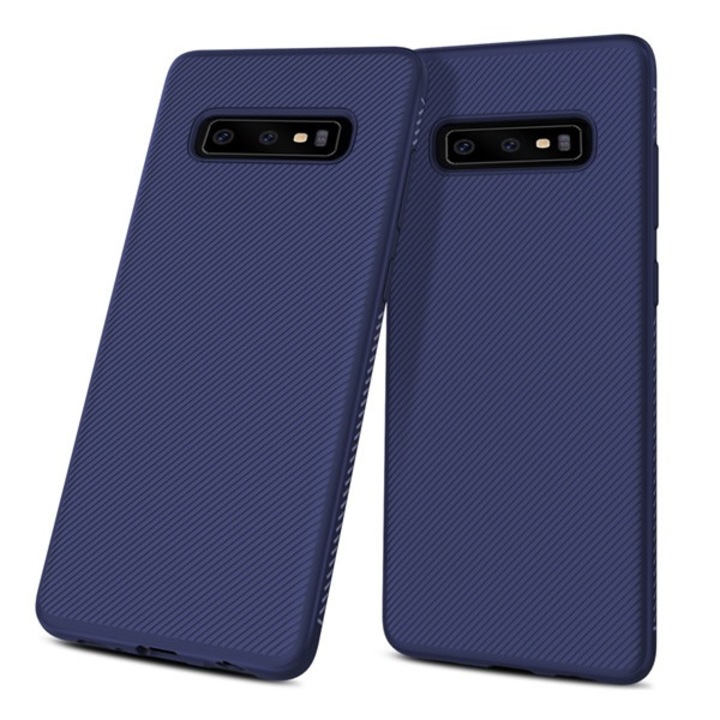Gigapack szilikon mobiltelefon tok, ütésállóság, csíkos, sötétkék, kompatibilis: Samsung Galaxy S10, SM-G973