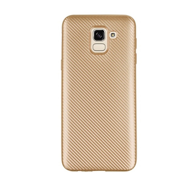 Mobiltelefon tok, kompatibilis, Samsung Galaxy J6 (2018) SM-J600F Gigapack szilikon telefonvédő (karbon minta) arany, gigapack csomagolás