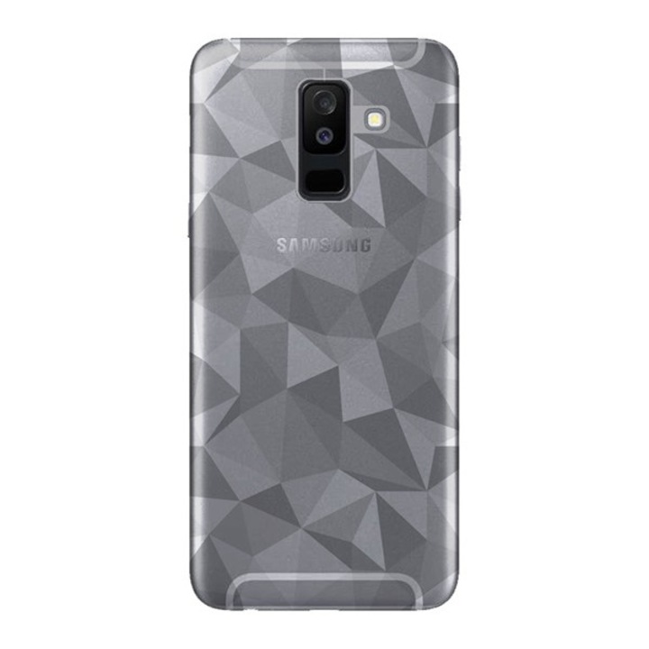 Mobiltelefon tok, kompatibilis, Samsung Galaxy A6+ (2018) SM-A605F Gigapack szilikon telefonvédő (3d, gyémánt minta) átlátszó, gigapack csomagolás