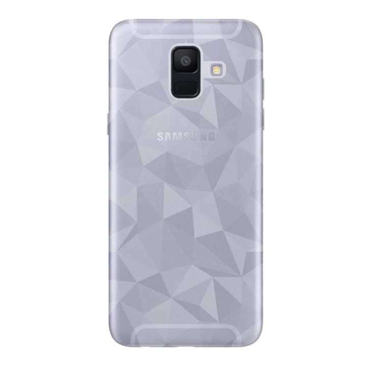 Mobiltelefon tok, kompatibilis, Samsung Galaxy A6 (2018) SM-A600F Gigapack szilikon telefonvédő (3d, gyémánt minta) átlátszó, gigapack csomagolás