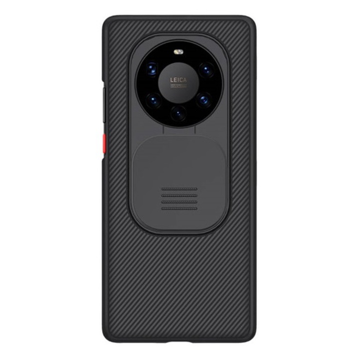 Пластмасов протектор за телефон Nillkin camshield (силиконова рамка, средна устойчивост на удар, защита на камерата, райе) черен huawei mate40pro+, GP-109419, опаковка на производителя