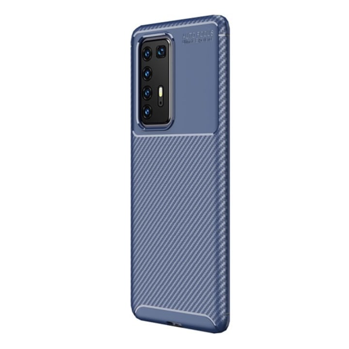 Mobiltelefon tok, kompatibilis, Huawei P40 Pro 5G Gigapack szilikon telefonvédő (ütésállóság, légpárnás sarok, karbon minta) sötétkék, gigapack csomagolás