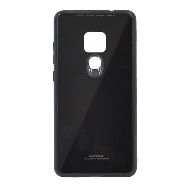 Mobiltelefon tok, kompatibilis, Huawei Mate 20 Gigapack műanyag telefonvédő (ütésállóság, üveg hátlap) fekete, gigapack csomagolás