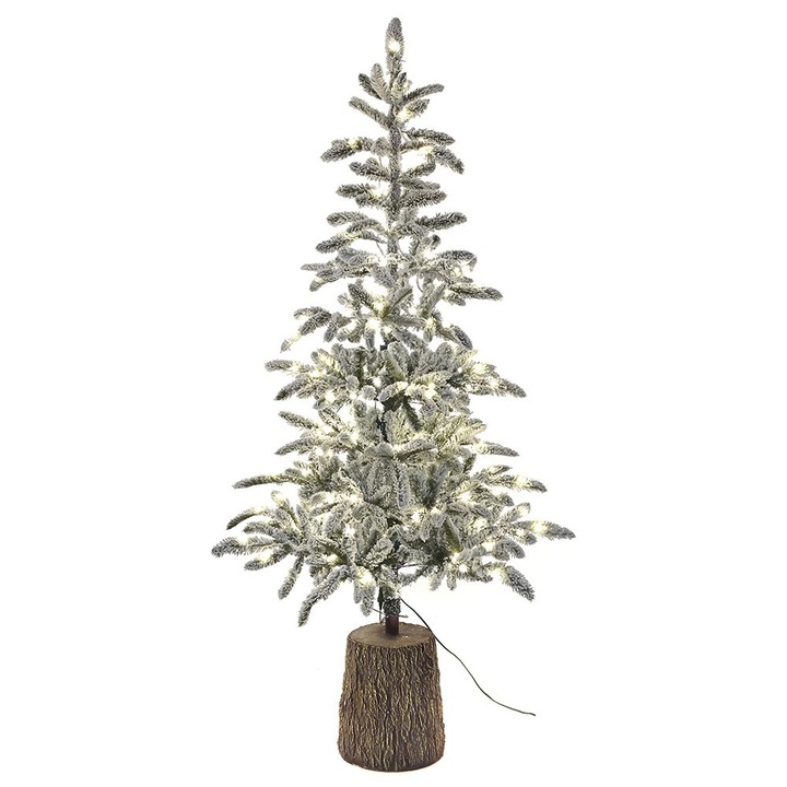 Изкуствена елха със сняг и светлини Flocked Princess Pine, 200 LED, 210 см