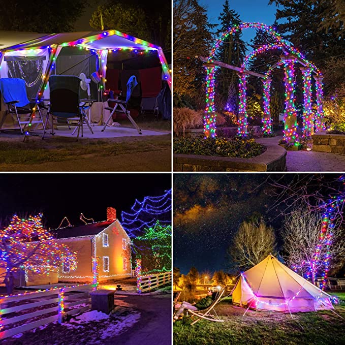 Instalatie 200 LED, 22 m, 8 moduri, cu alimentare solara, inclus panou ...