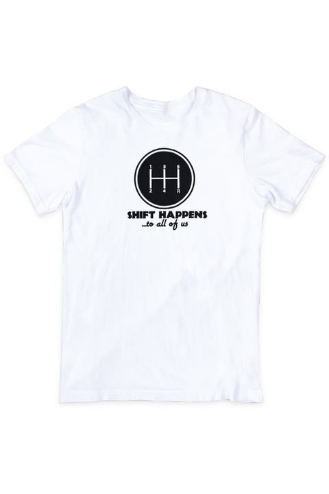 Tricou unisex, Shift Happens, Alb