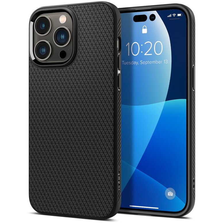 Carcasa Spigen Liquid Air compatibila cu iPhone 14 Pro Max Matte Black