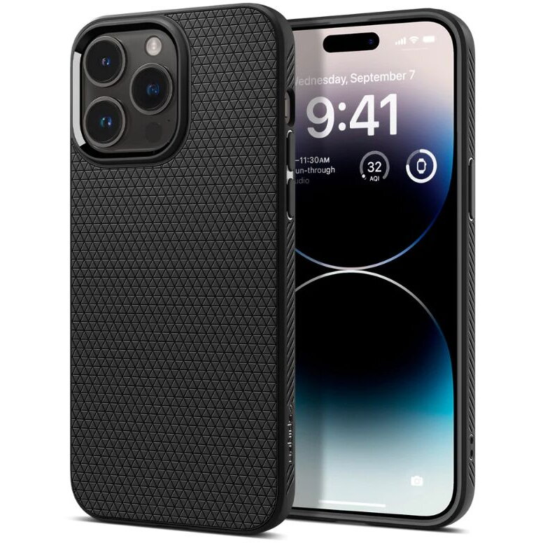Carcasa Spigen Liquid Air compatibila cu iPhone 14 Pro Max Matte Black
