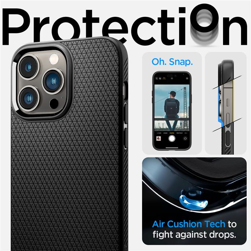 Carcasa Spigen Liquid Air compatibila cu iPhone 14 Pro Max Matte Black