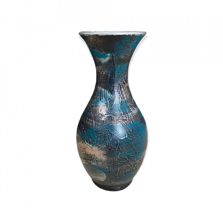 Vaza pentru flori, ceramica, pictata manual, impermeabilizata, 24 cm
